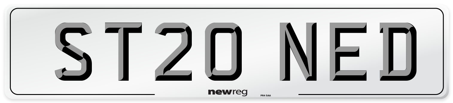 ST20 NED Number Plate from New Reg
